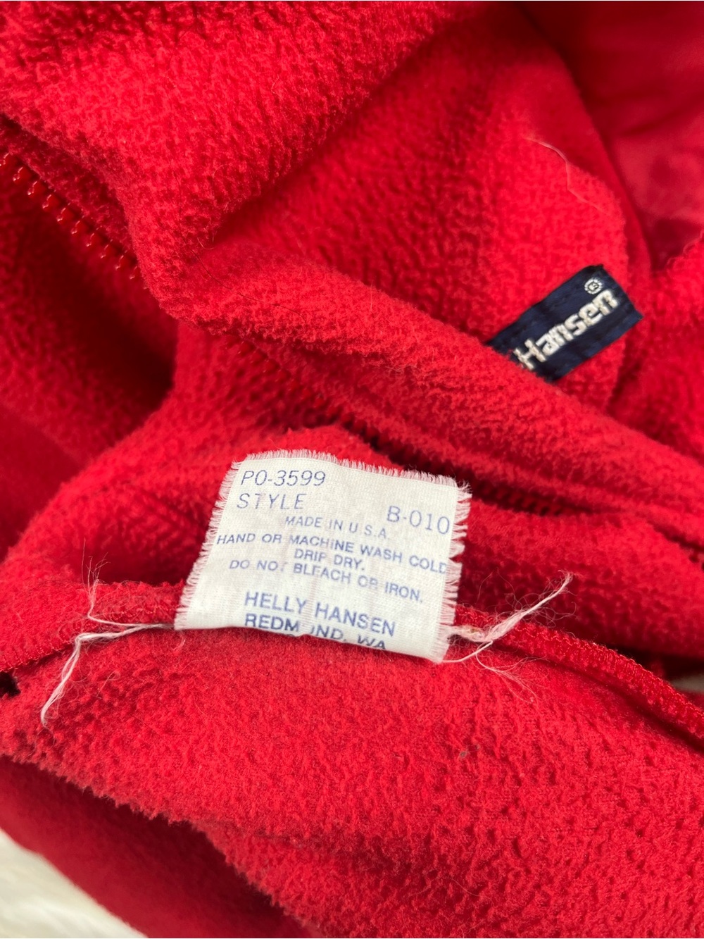 Vintage Helly Hansen Fleece Full Zip Men's L Red - Picture 5 of 7